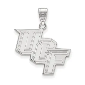 10k White Gold Central Florida Large 'UCF' Pendant