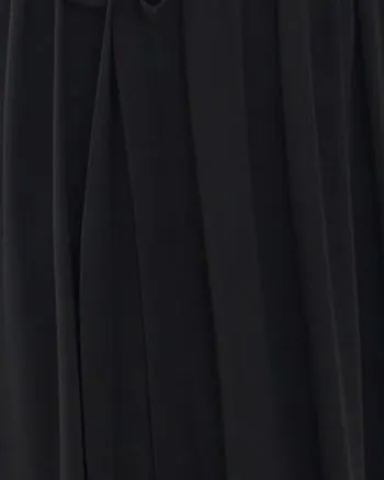 A-Line Pleated Chiffon Tie-Waist Evening Dress | Black