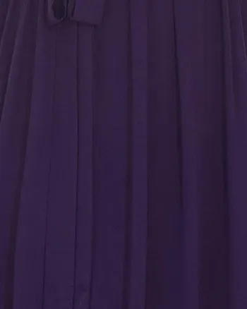 A-Line Pleated Chiffon Tie-Waist Evening Dress | Dark Purple