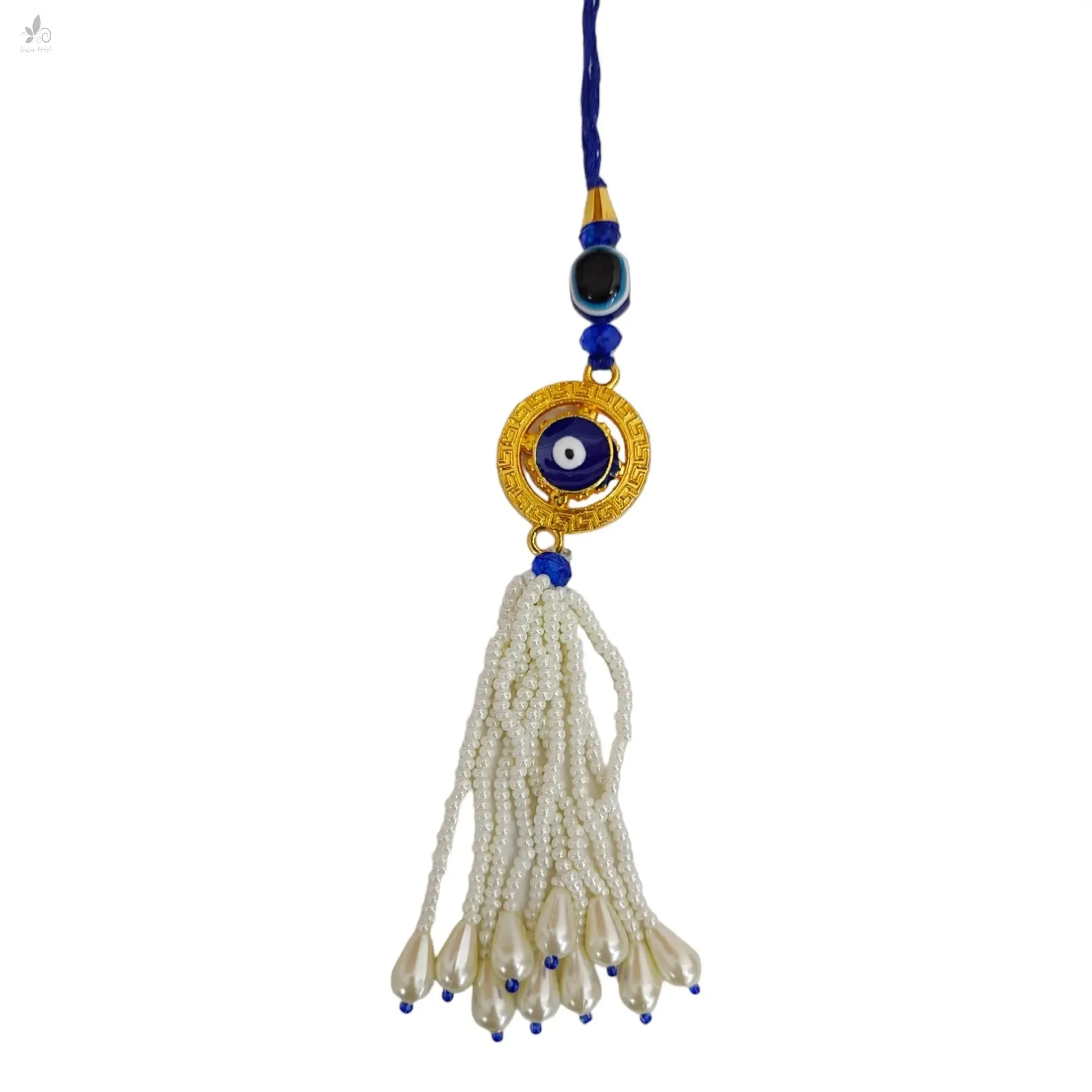 ABS Cheed Bead Evil Eye Round Motif Lumba Tassel/Latkan for Decoration Or Craft