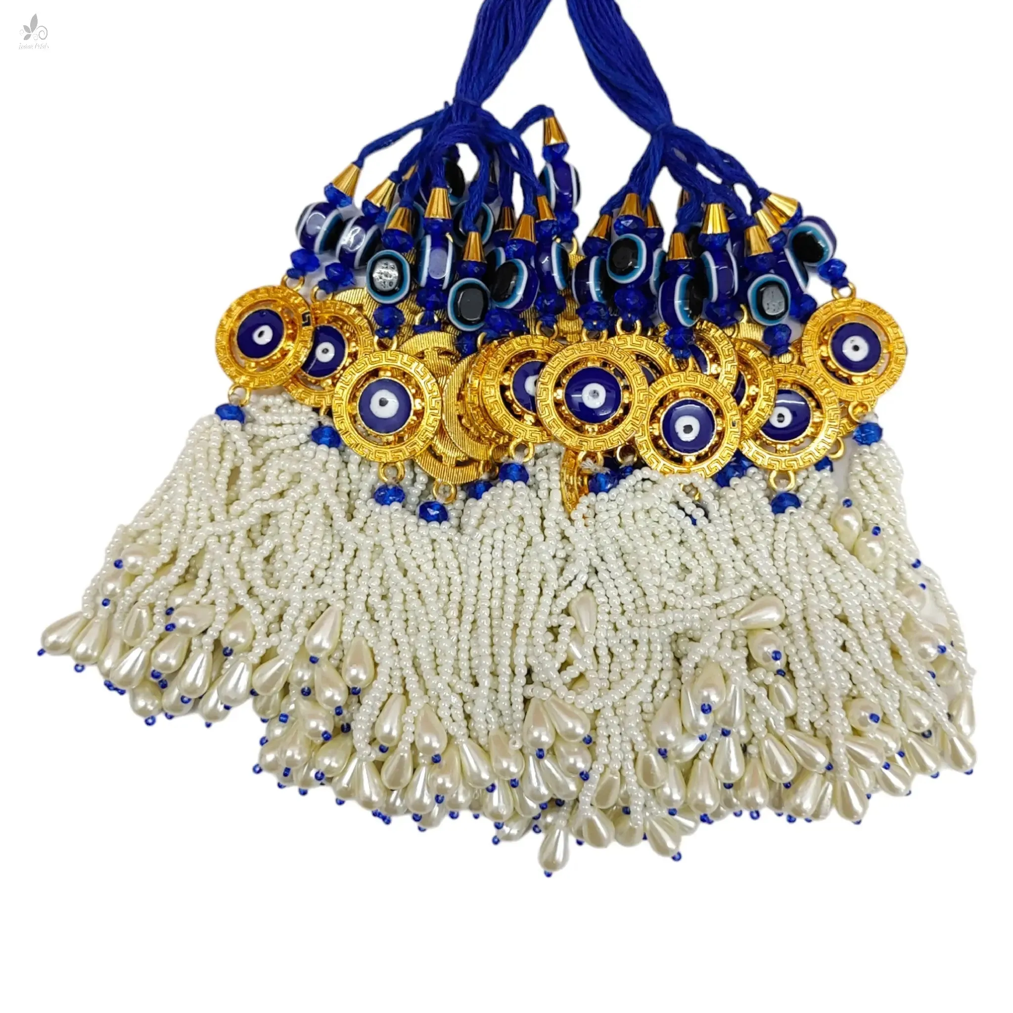 ABS Cheed Bead Evil Eye Round Motif Lumba Tassel/Latkan for Decoration Or Craft