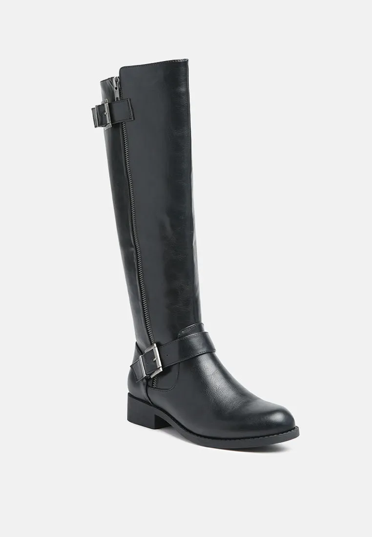 anahi side zipper calf boots