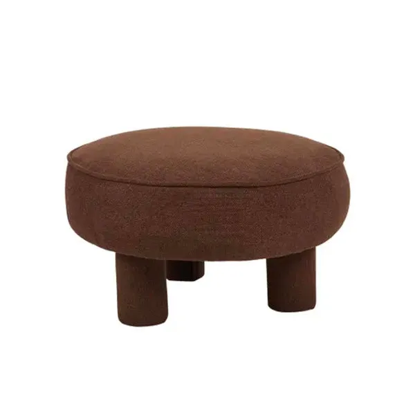 Astoria Round Ottoman - Chocolate