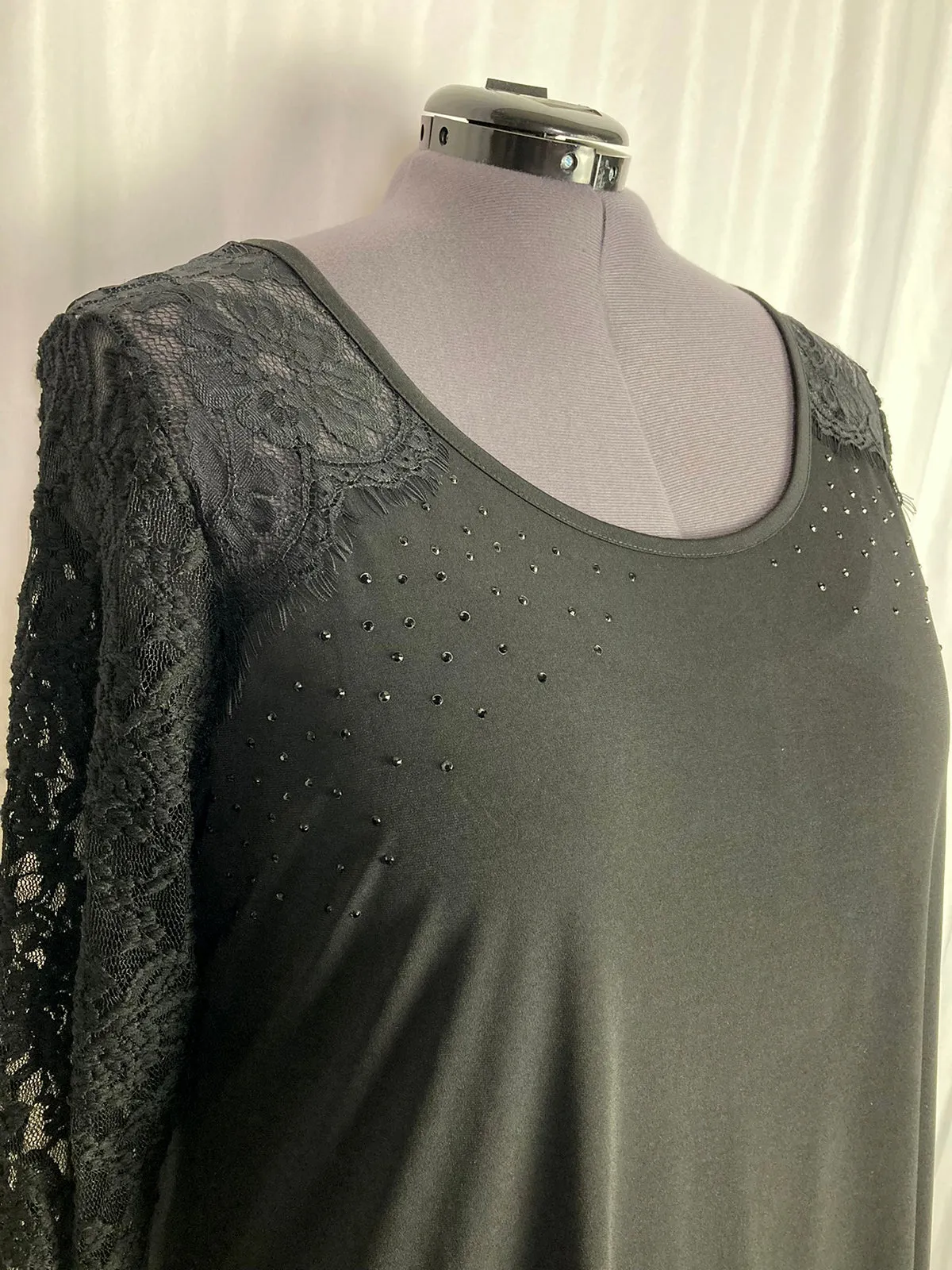 belldini Size 3X Black Studded Shirt NWT