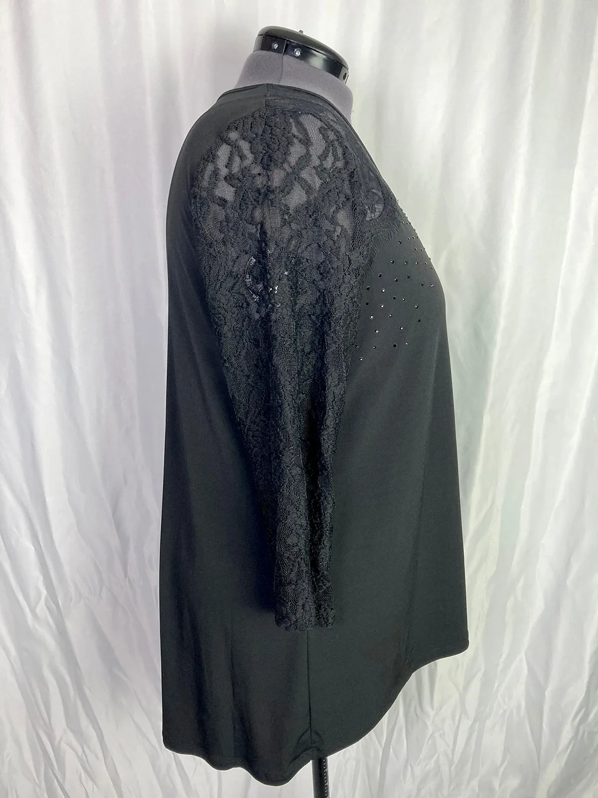 belldini Size 3X Black Studded Shirt NWT