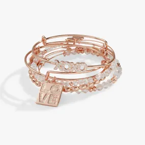 Better Than a Box of Chocolates 'LOVE' Charm Bangle, Set of 5