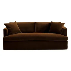 Birkshire 3 Seater Slip Cover Sofa - Dark Chocolate Velvet 2.2m