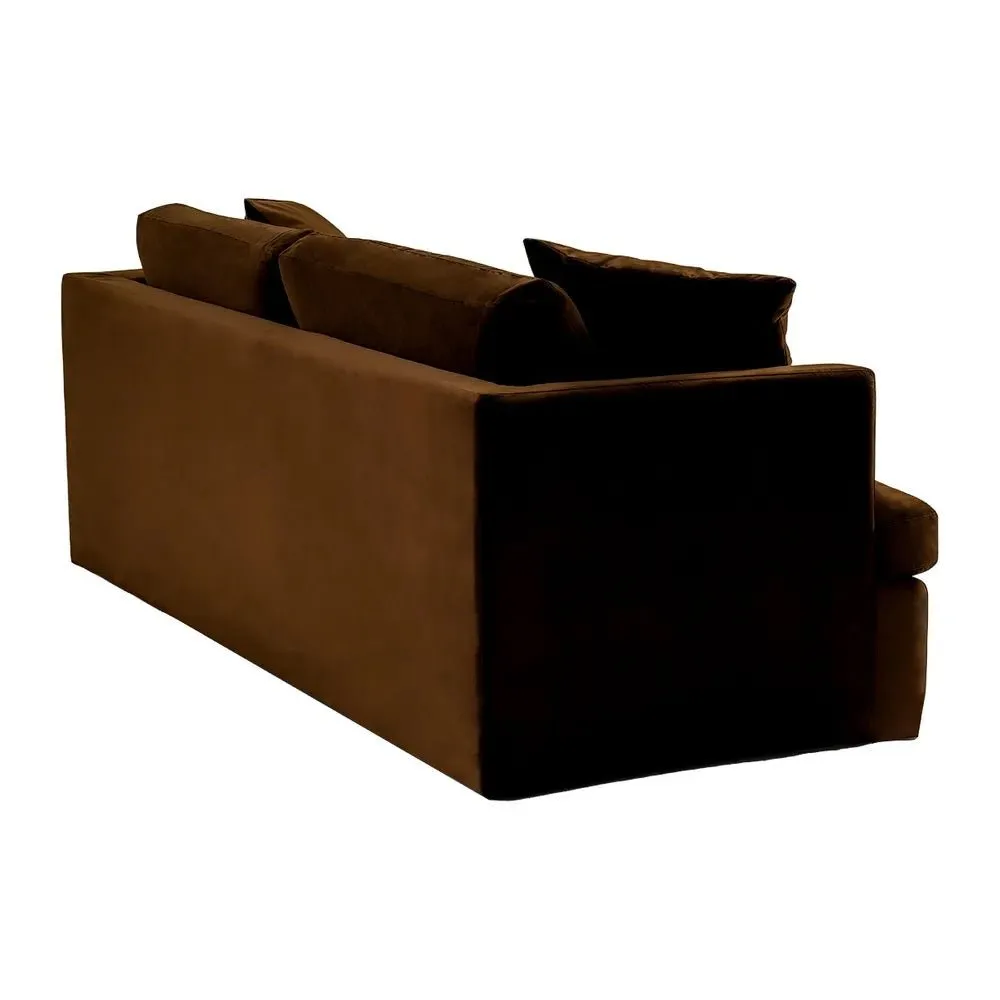 Birkshire 3 Seater Slip Cover Sofa - Dark Chocolate Velvet 2.2m