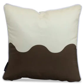 Bondi Wave Chocolate Almond - 45 x 45 cm Piped Outdoor Cushion