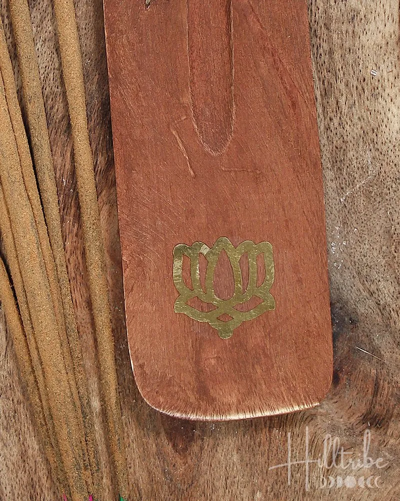 Brass Embellished Flat Incense Holder