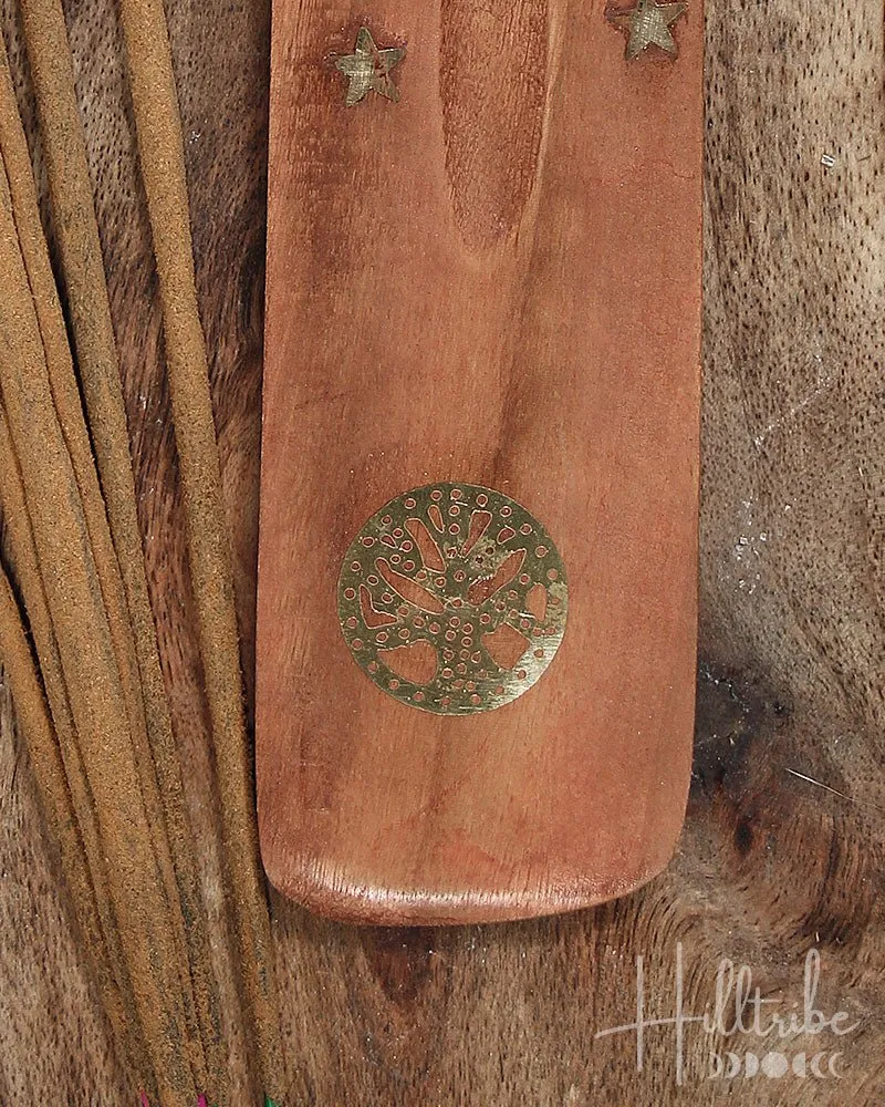 Brass Embellished Flat Incense Holder