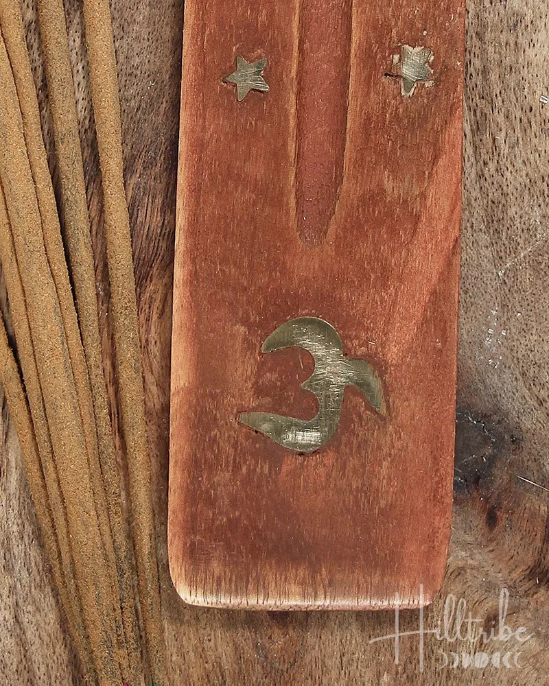 Brass Embellished Flat Incense Holder