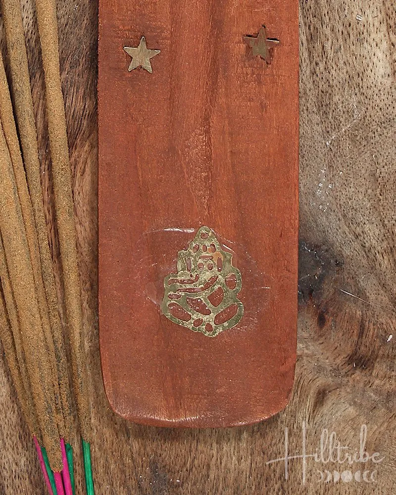 Brass Embellished Flat Incense Holder