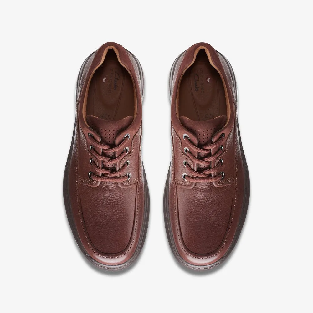 Clarks Men's Un Brawley Lace Mahogany Tumbled Leather