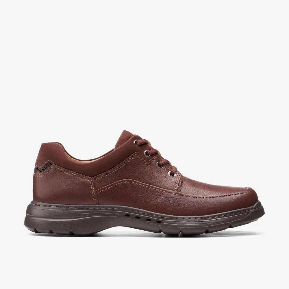 Clarks Men's Un Brawley Lace Mahogany Tumbled Leather