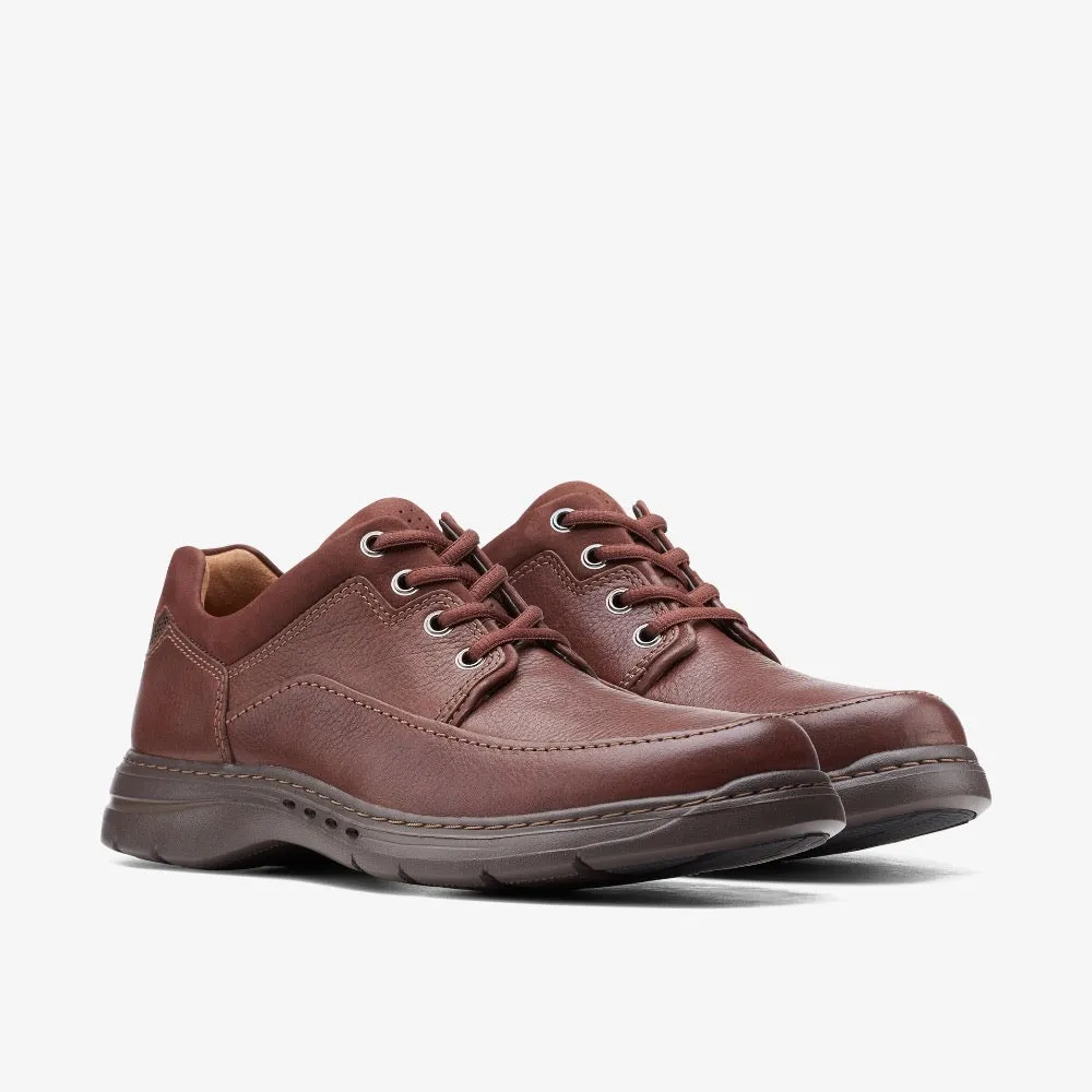 Clarks Men's Un Brawley Lace Mahogany Tumbled Leather