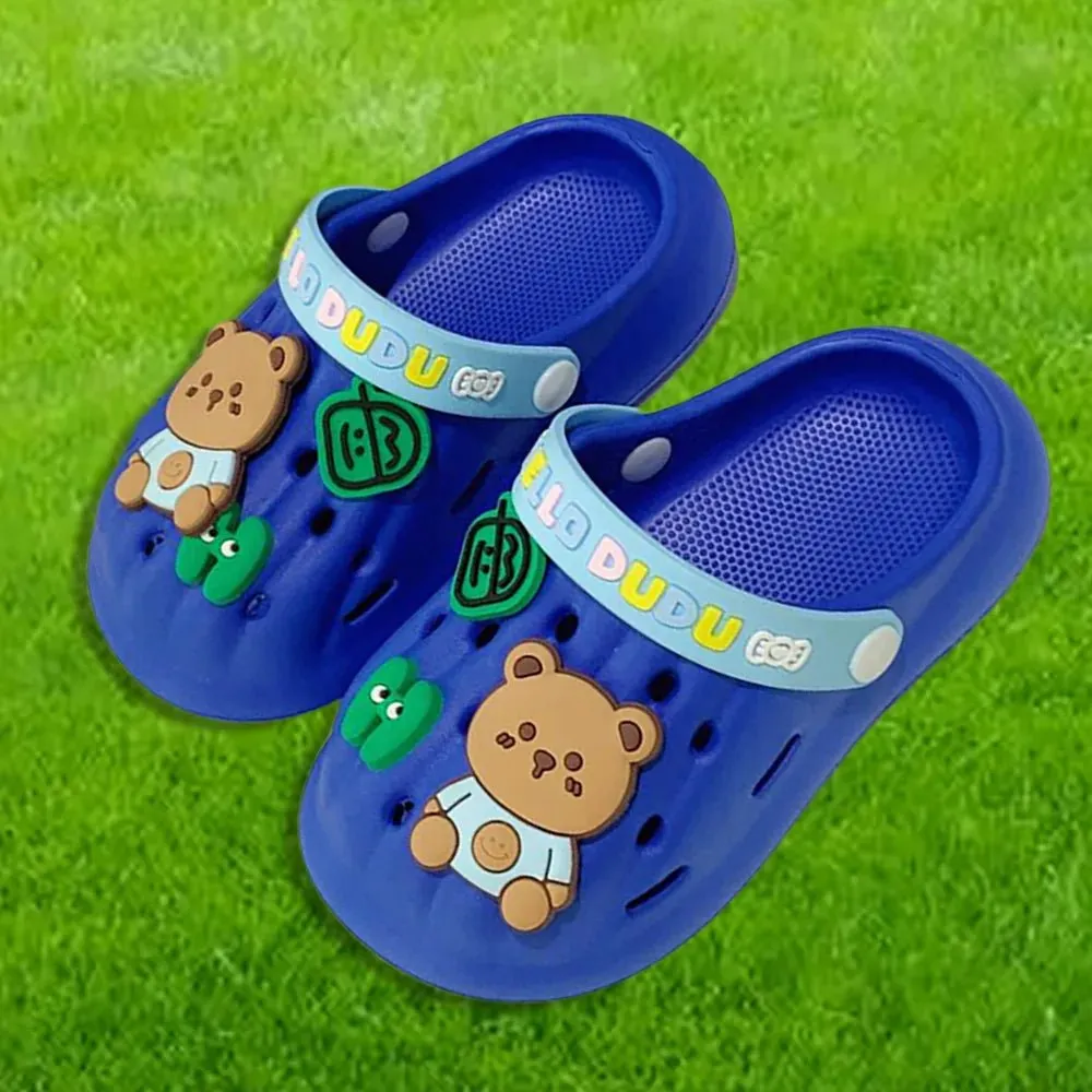Dark Blue & Light Blue Big Bear Slip on Clogs, Summer/Monsoon/ Beach Footwear for Toddlers and Kids, Unisex