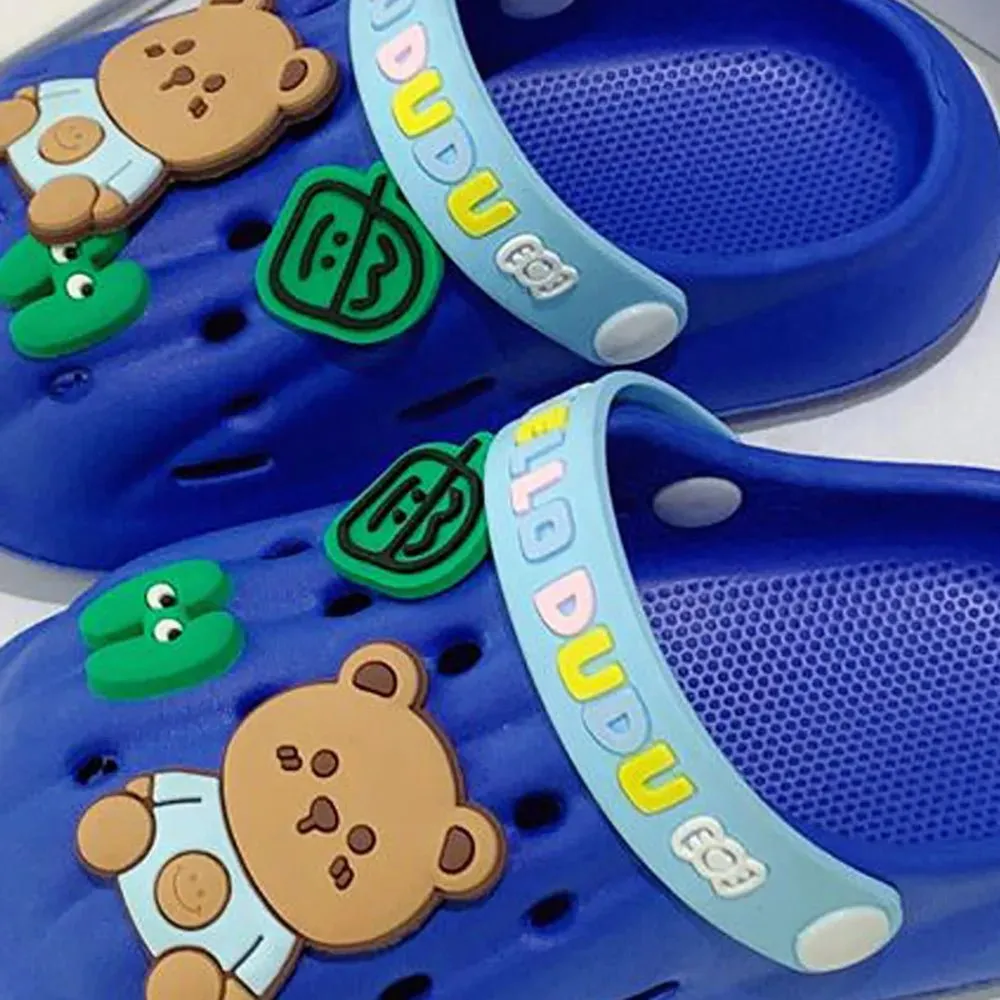 Dark Blue & Light Blue Big Bear Slip on Clogs, Summer/Monsoon/ Beach Footwear for Toddlers and Kids, Unisex
