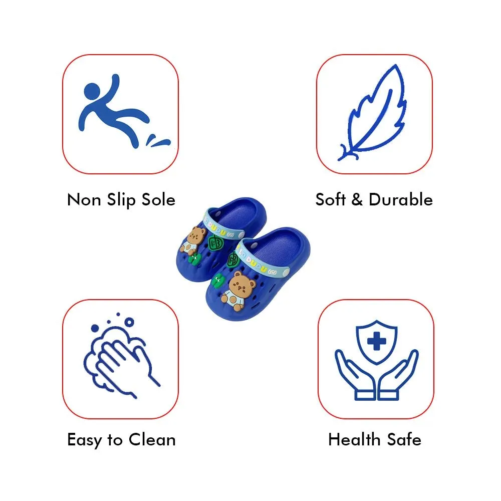 Dark Blue & Light Blue Big Bear Slip on Clogs, Summer/Monsoon/ Beach Footwear for Toddlers and Kids, Unisex