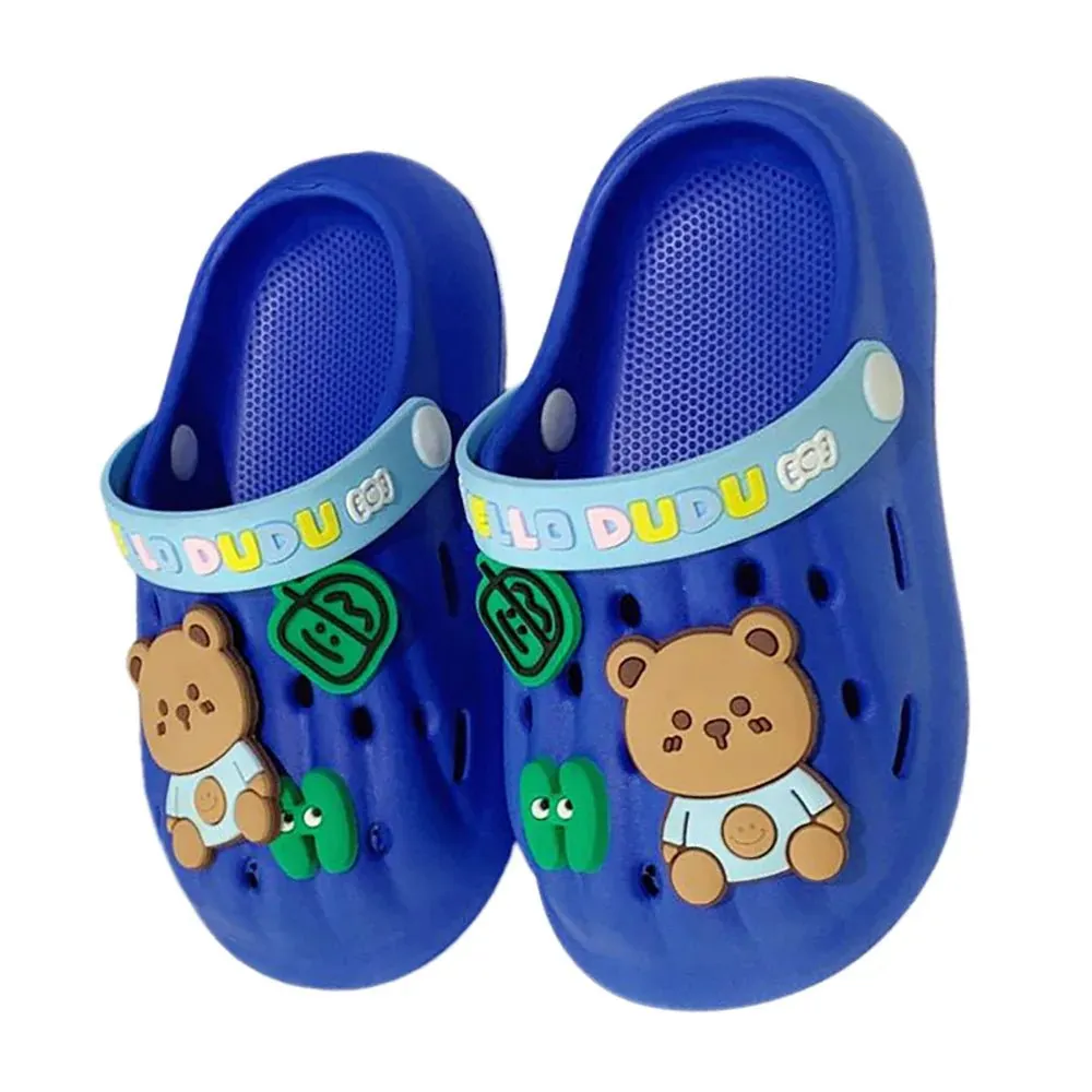 Dark Blue & Light Blue Big Bear Slip on Clogs, Summer/Monsoon/ Beach Footwear for Toddlers and Kids, Unisex