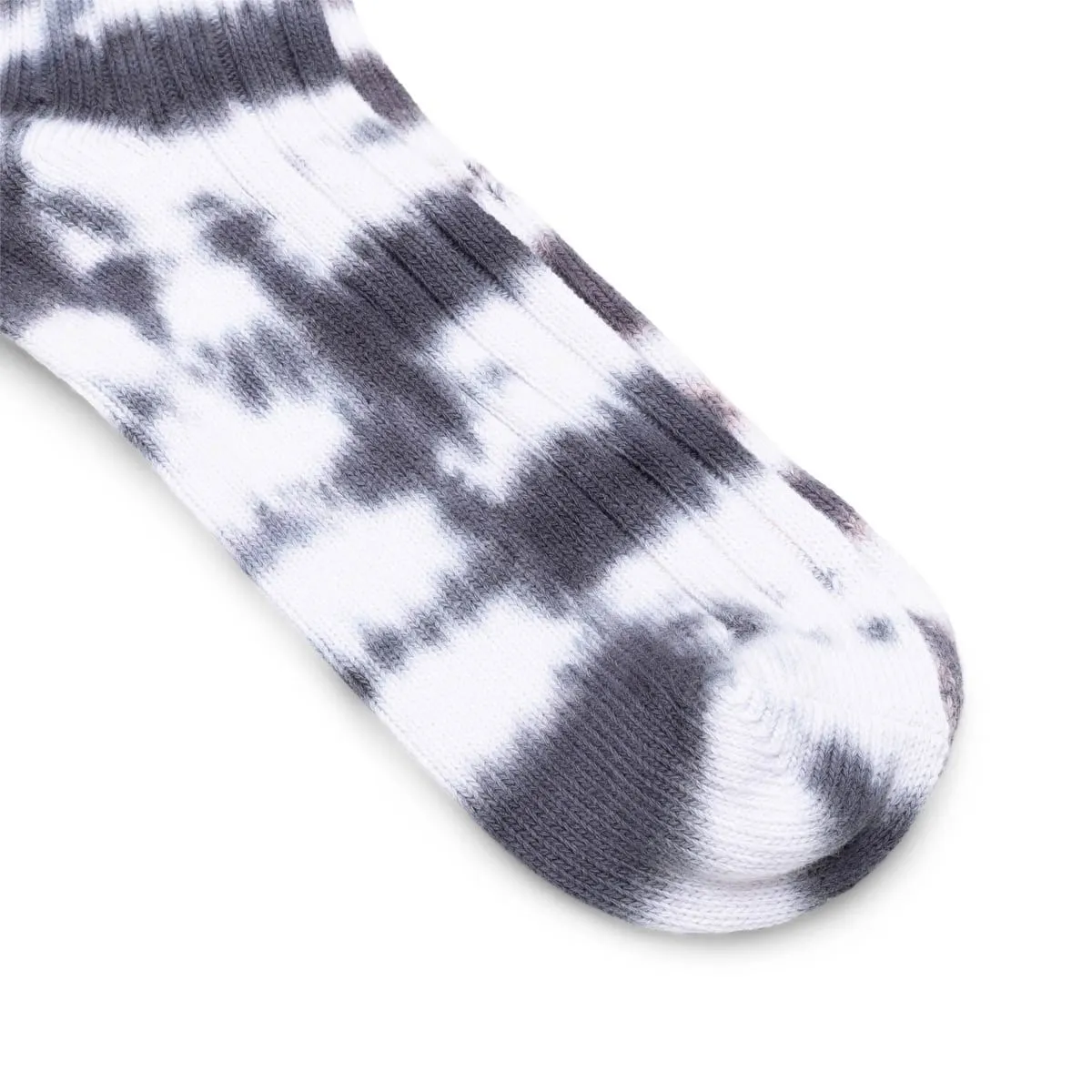 DYED STRIPE RIBBED CREW SOCKS