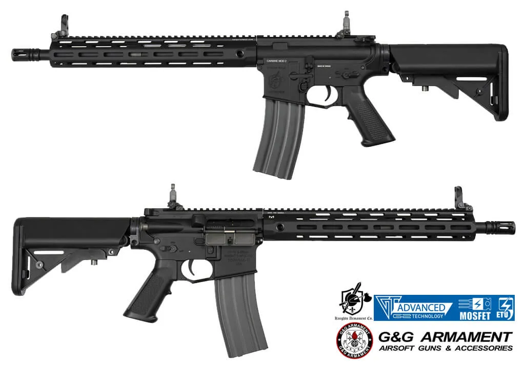 G&G Knights Armament SR15 E3 MOD2 Carbine MLOK Rail Full Metal Black