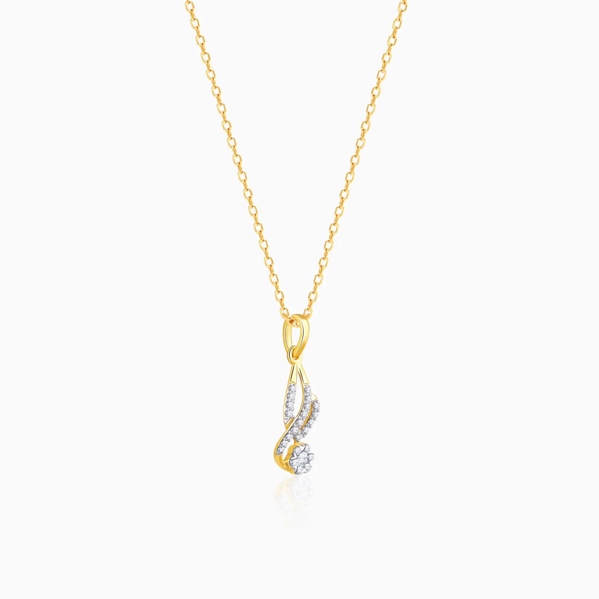 Gold Classic Flow Diamond Pendant