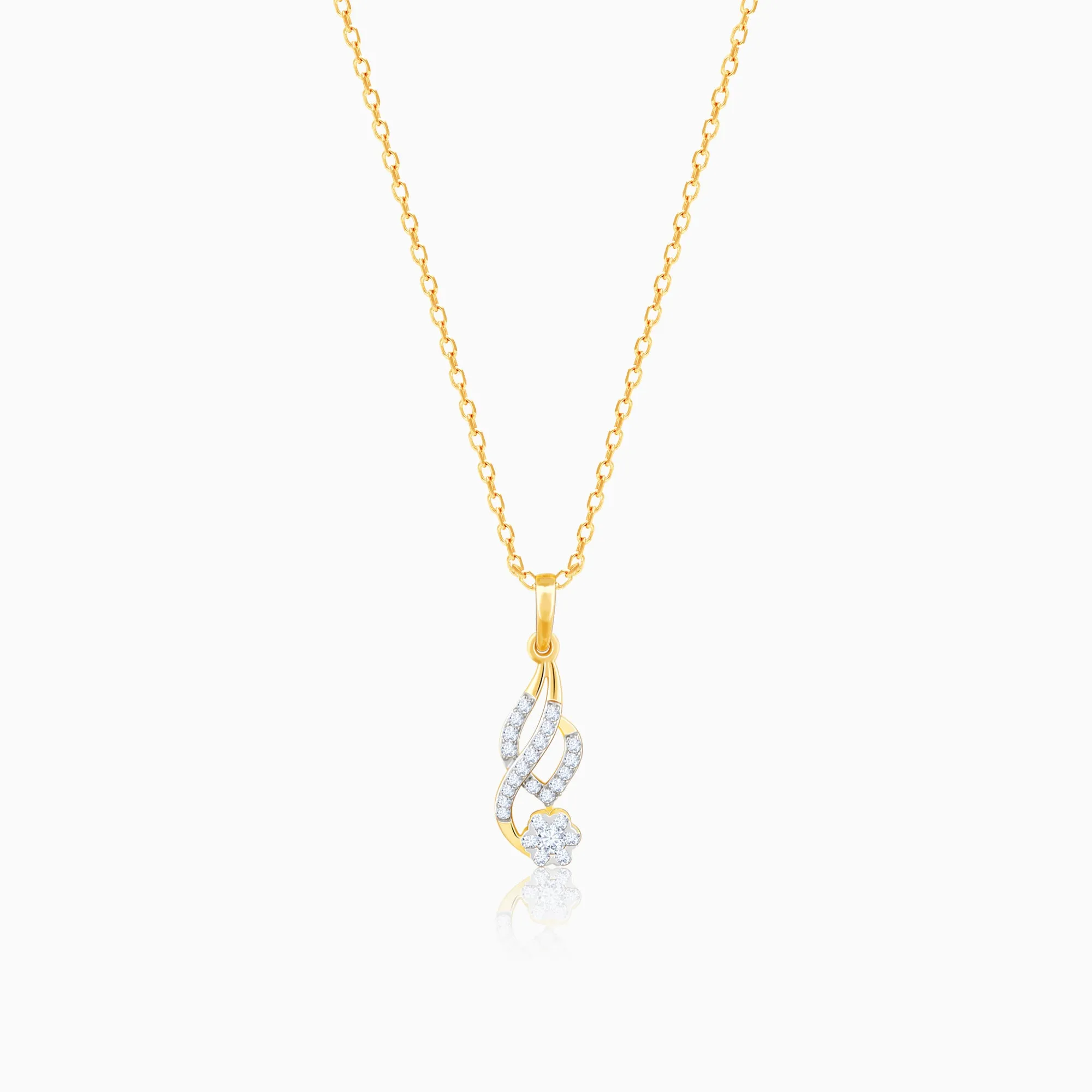 Gold Classic Flow Diamond Pendant