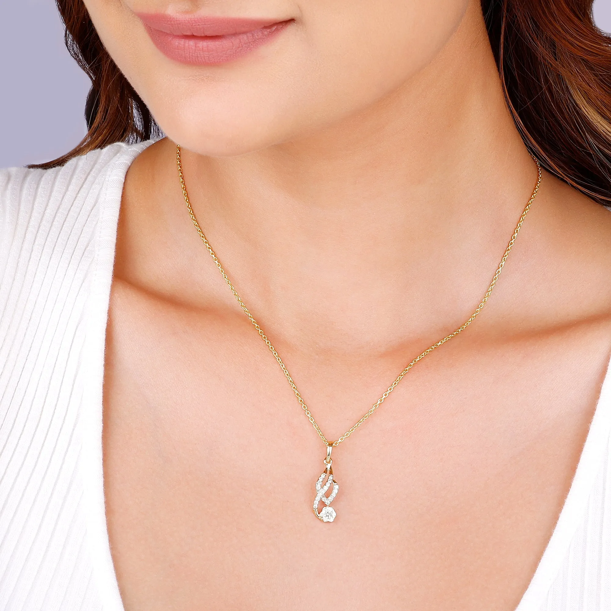 Gold Classic Flow Diamond Pendant