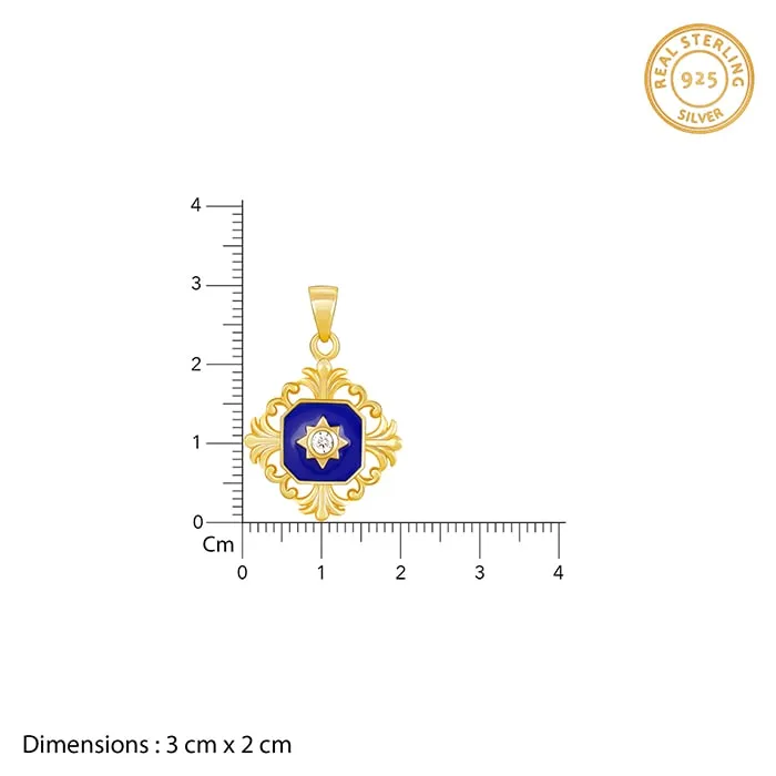 Golden Queen's Throne Pendant with Link Chain