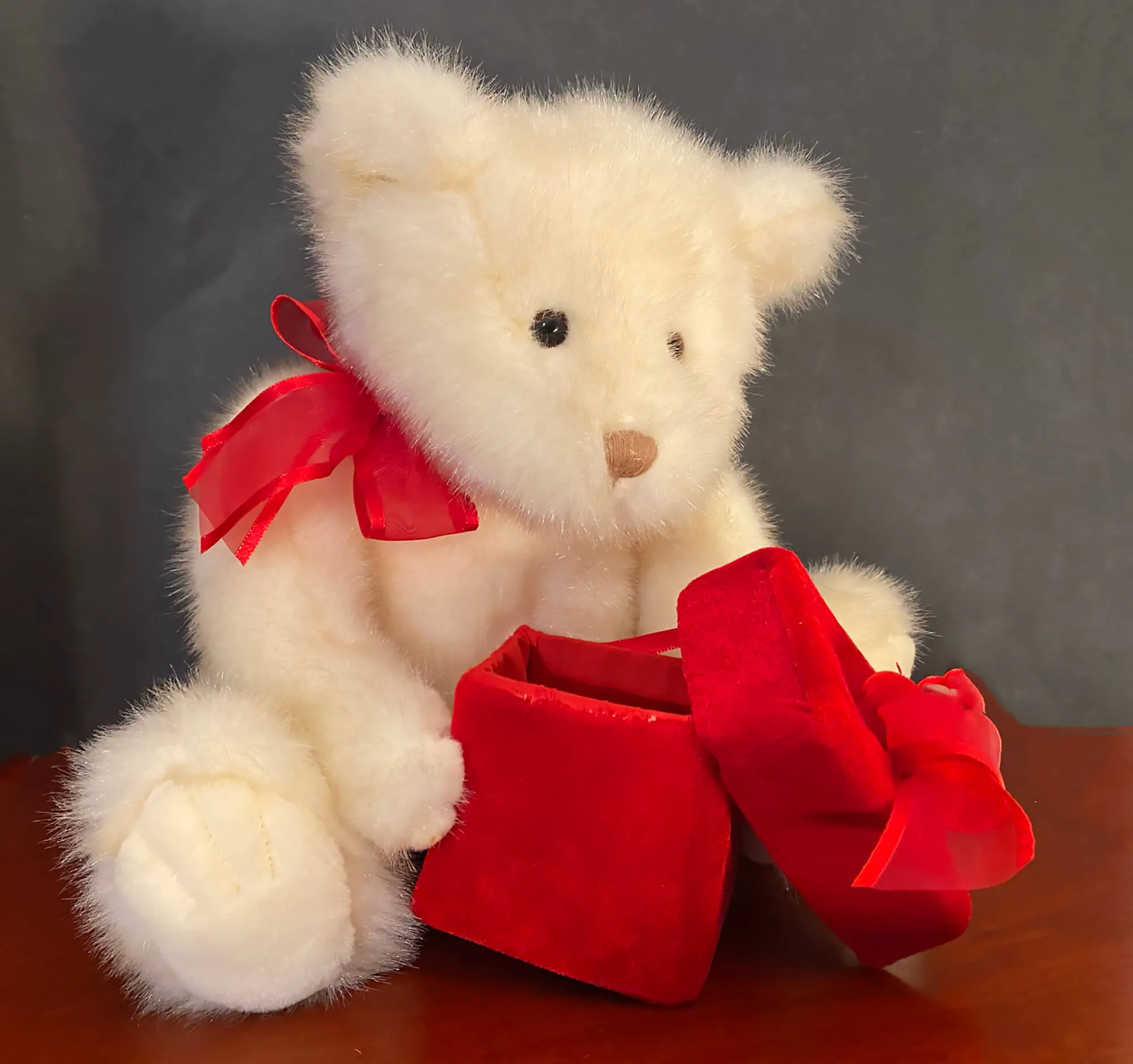 GUND Plush Teddy Bear, Red Velvet Gift Box 12.5". Valentine's Day, Engagement Gift