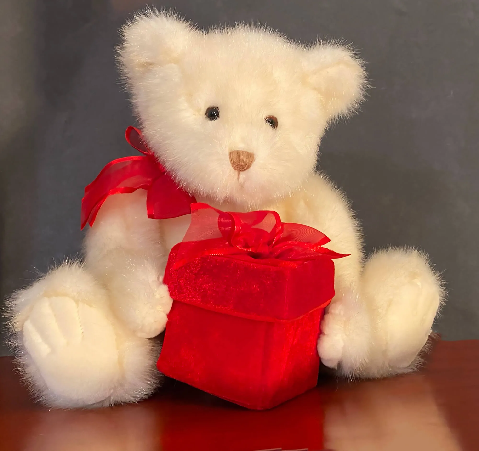 GUND Plush Teddy Bear, Red Velvet Gift Box 12.5". Valentine's Day, Engagement Gift