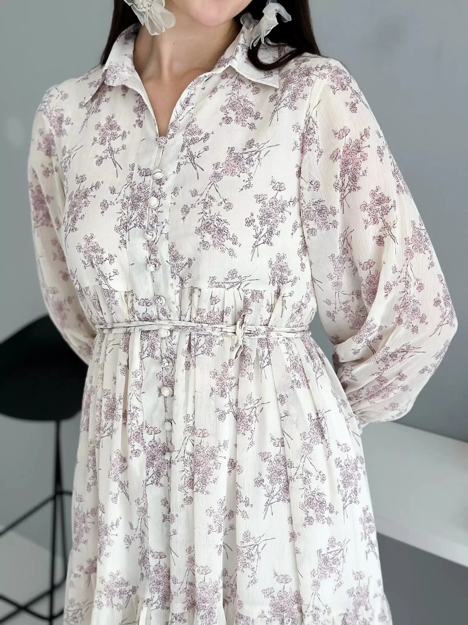 Holiday Floral Long Dress