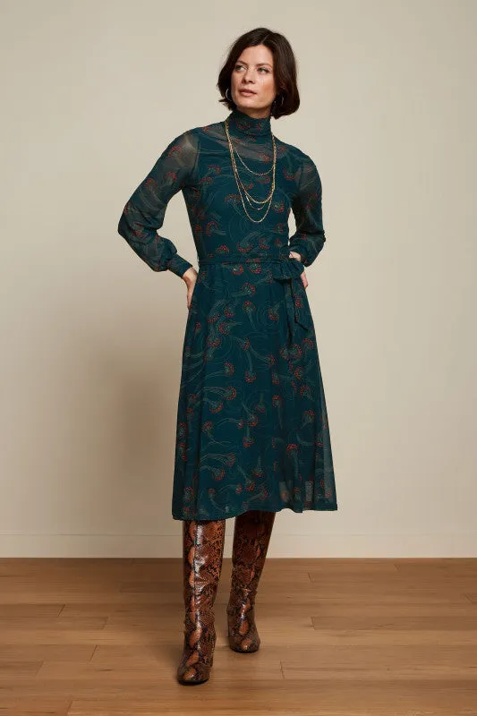 KING LOUIE Pine Green Betsy Roll Neck Dress