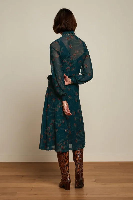 KING LOUIE Pine Green Betsy Roll Neck Dress