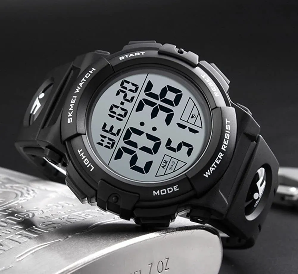 Large Face Digital Men’S Watch Sports Waterproof LED Military Wristwatches Chronograph Alarm Clock