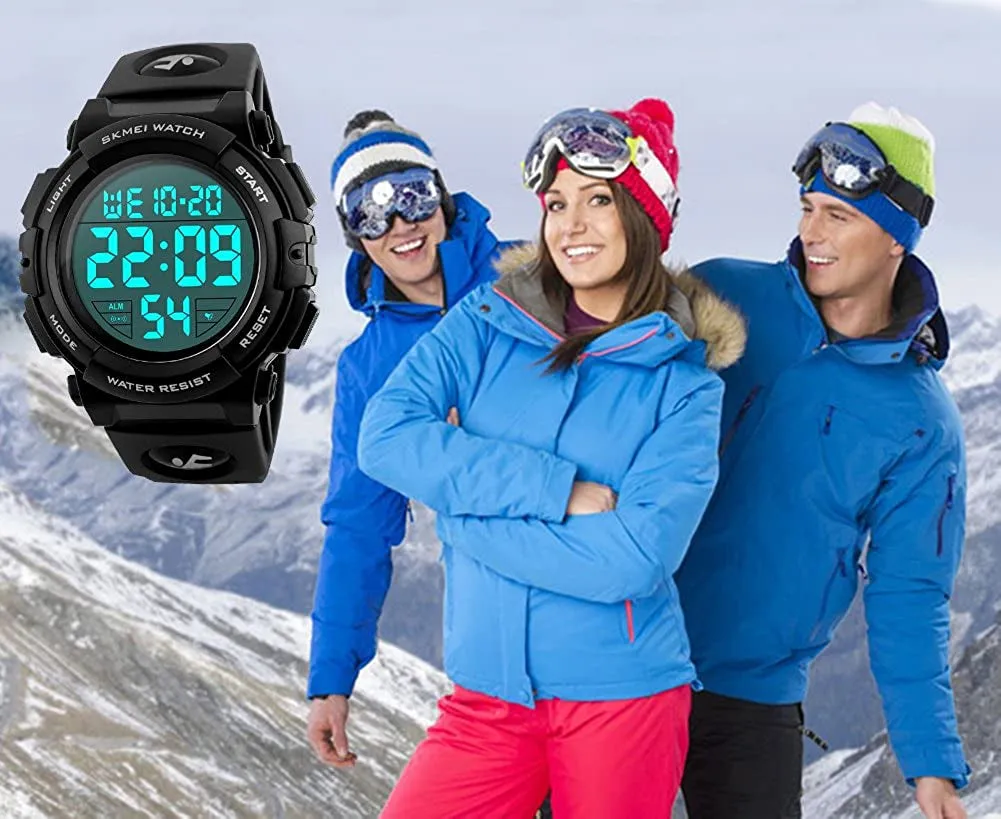 Large Face Digital Men’S Watch Sports Waterproof LED Military Wristwatches Chronograph Alarm Clock