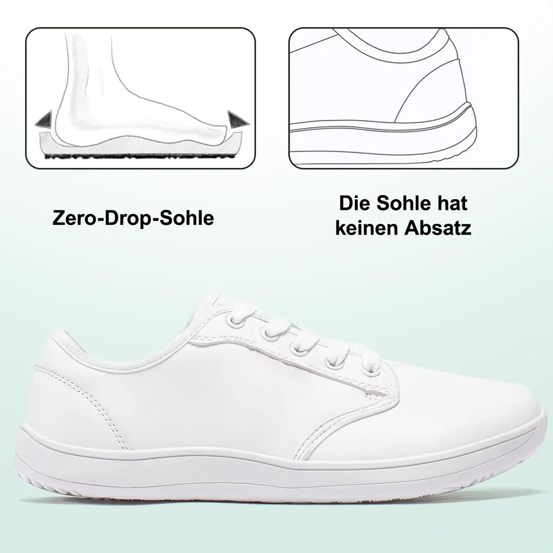 Lorry Vamp Barfuschuhe Leder Wei - Schmerzfrei im Schritt und Kruterkraft