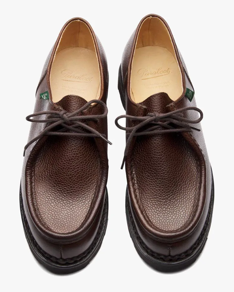 Paraboot Michael Piped Seam Derby Shoe - Grainé bène / Marche Marron