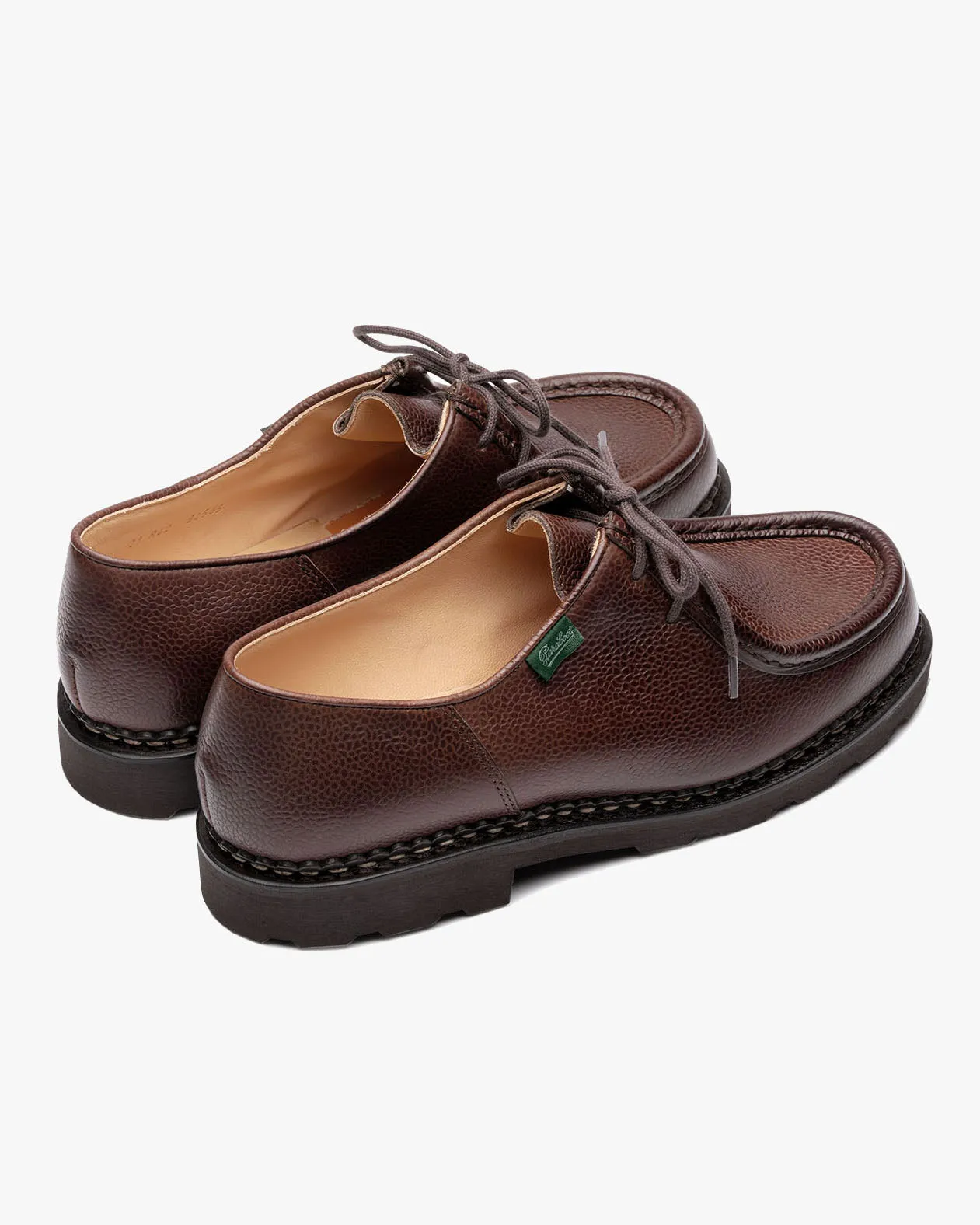 Paraboot Michael Piped Seam Derby Shoe - Grainé bène / Marche Marron