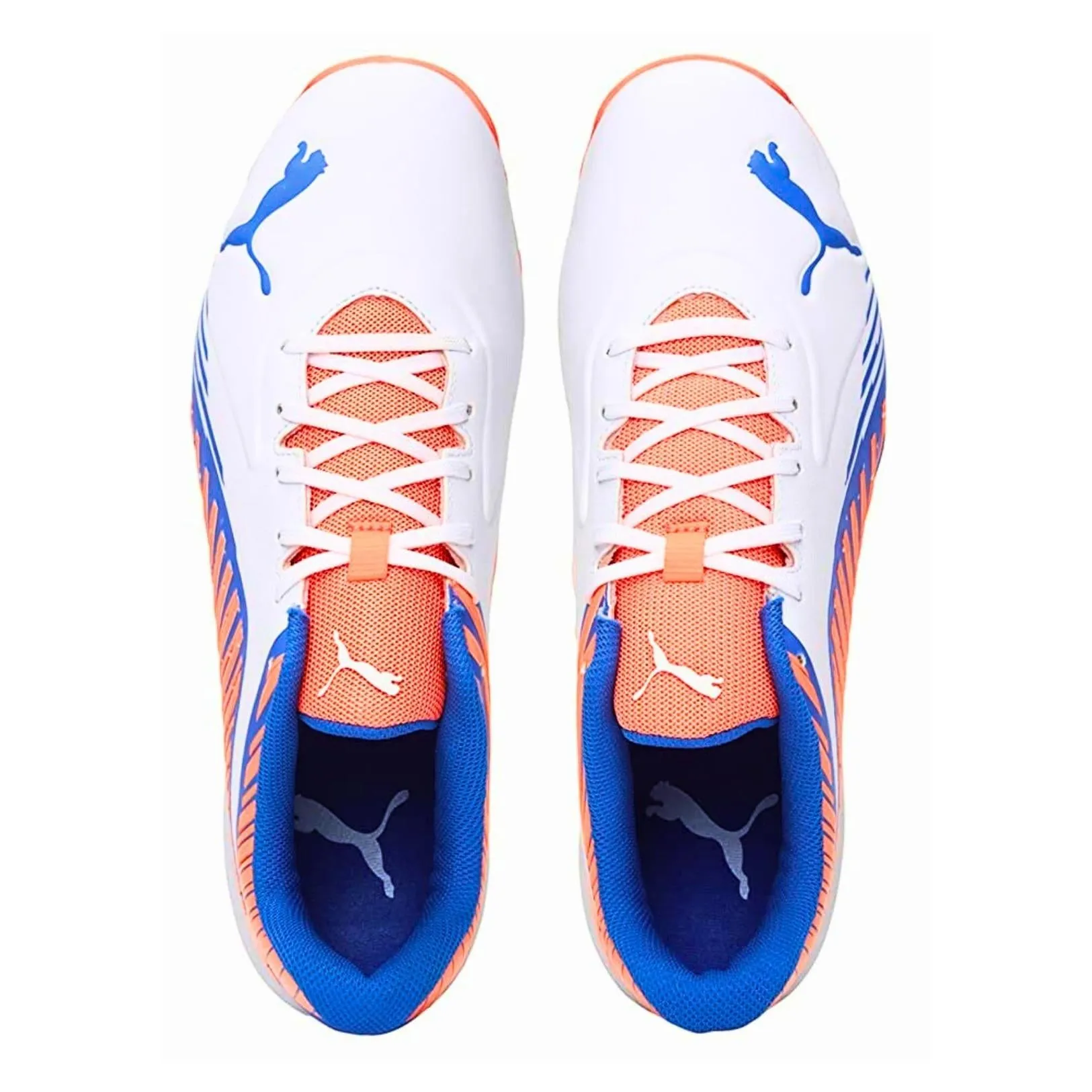 PUMA Cricket Shoes FH-Rubber-22 White-Bluemazing-Neon Citrus