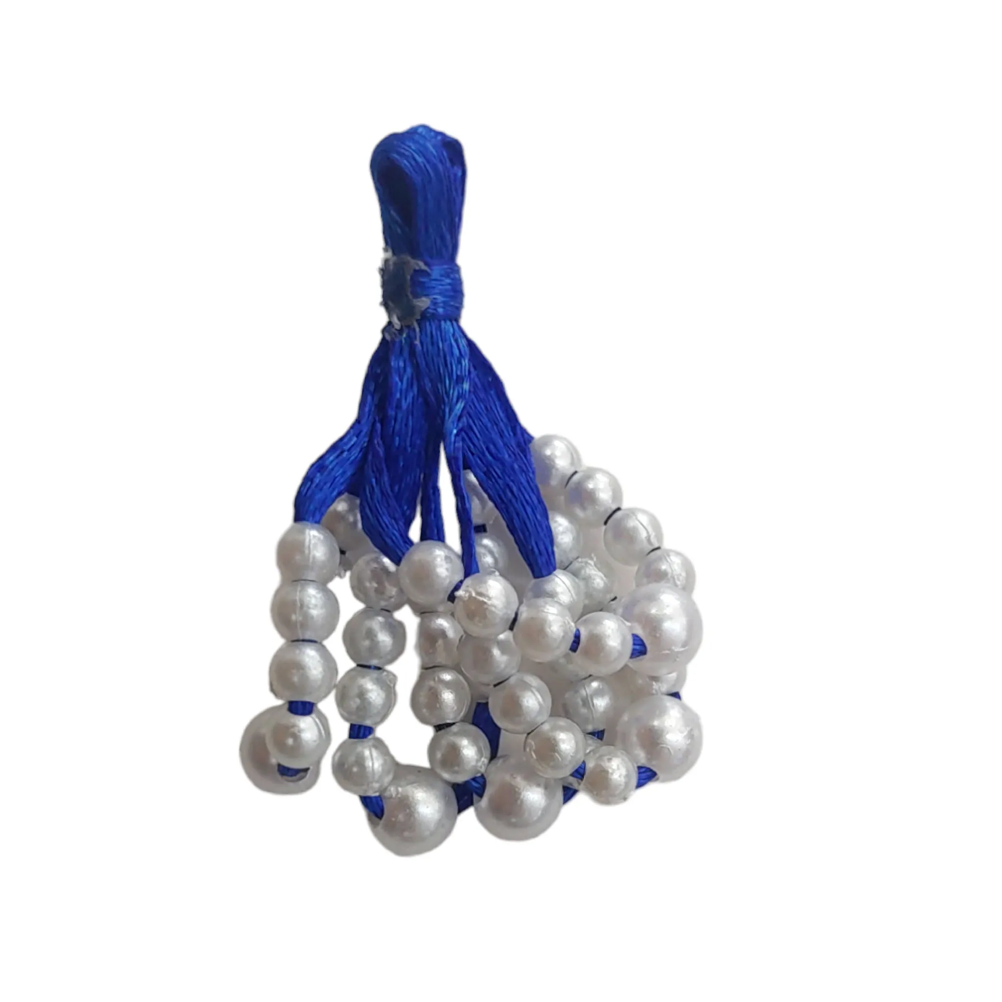Traditional Abs Bead & Ribbon Tassels - Craft/Decor Essentials in Blue, Peach, Pink, Yellow