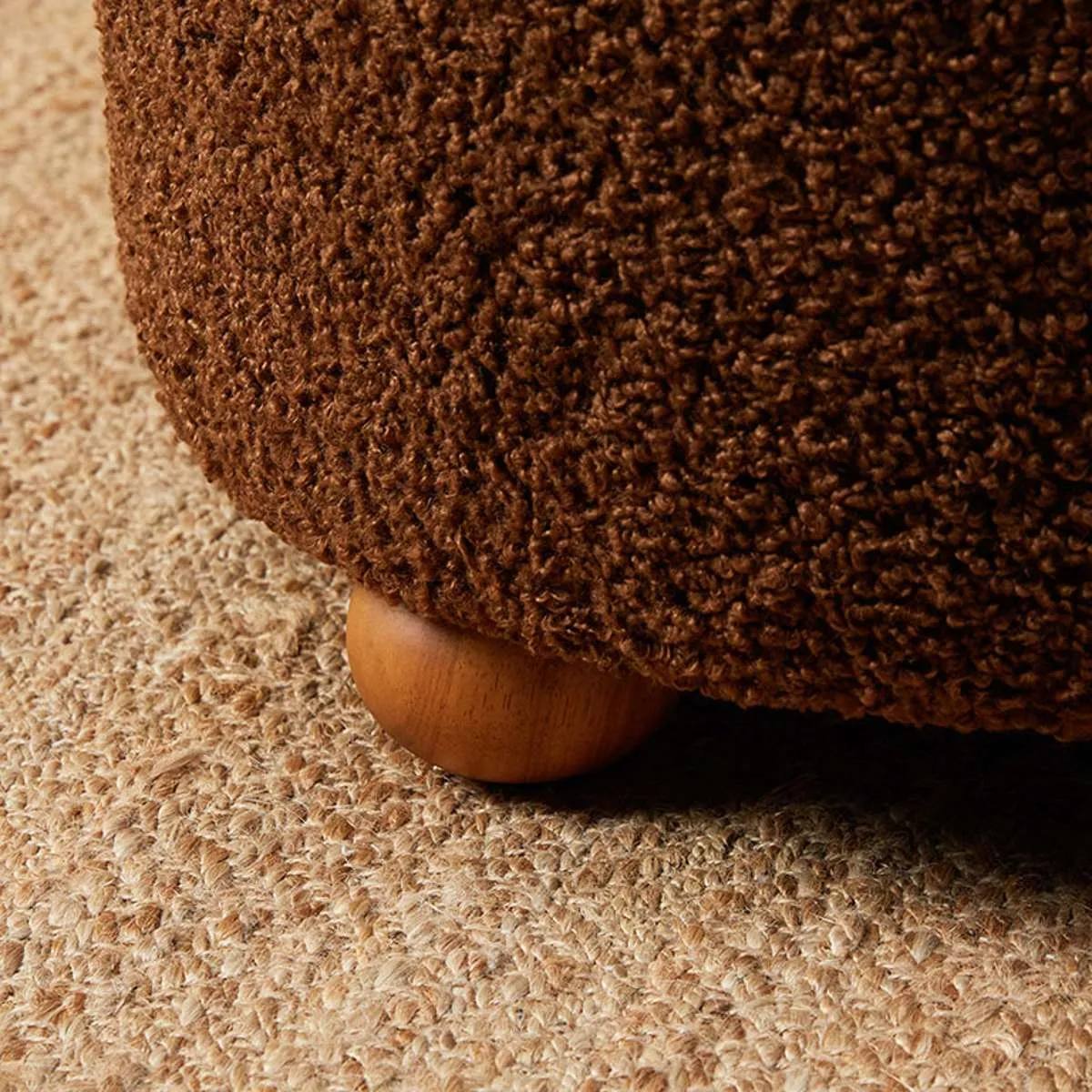 Wren Sherpa Ottoman - Chocolate