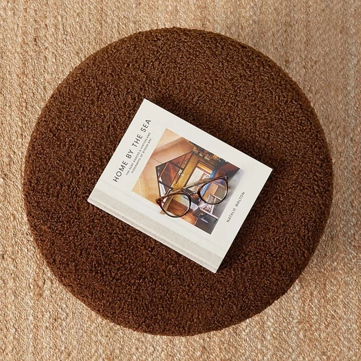 Wren Sherpa Ottoman - Chocolate