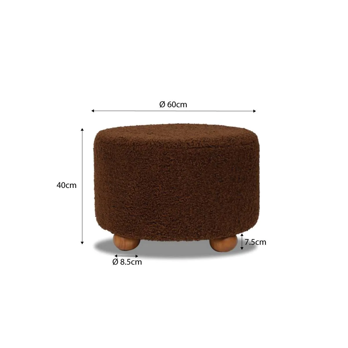 Wren Sherpa Ottoman - Chocolate